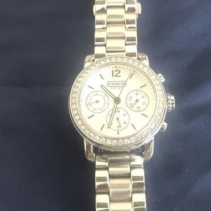 CLOSET CLOSEOUT! Coach silver chronograph watch